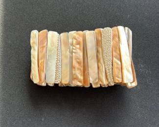Shell and Rhinestone Stretch Bracelet
