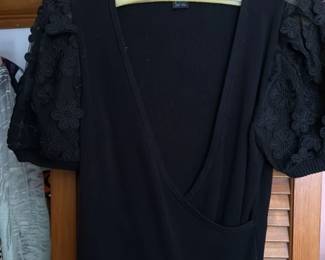 French Connection Black Lace Detail Top