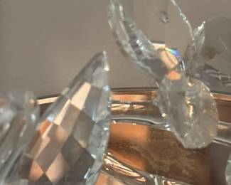 Crystal Flower Sculpture with Oval Base