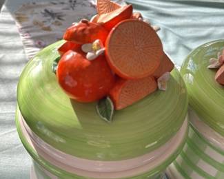 Seymour Mann "Country Casual" Ceramic Citrus Canister Set