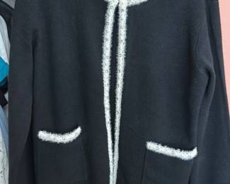 E-Woman Embellished Black Cardigan