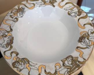 American Atelier Porcelain Tea Set with Cherub Motif
