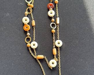 Beaded Necklace with Gold Chain