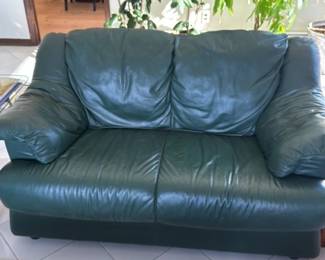 Green Leather Loveseat