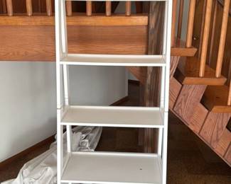White Wooden Ladder Shelving Unit