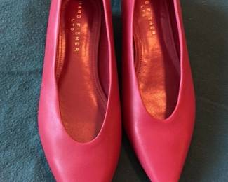 Marc Fisher LTD Women's Red Leather Pointed-toe Flats