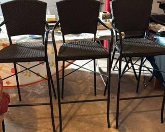 Woven Bar Stools (Set of 3)
