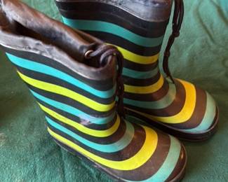 Striped Rain Boots