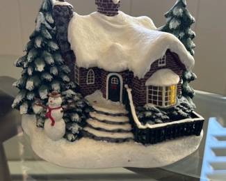 Thomas Kinkade "A Village Christmas" "Painter of Light" Ceramic House