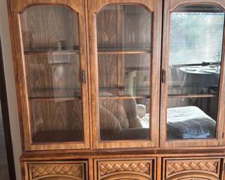 Vintage Display China Cabinet with Drawers