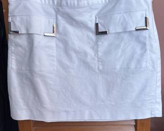 Michael Kors White Cotton Cargo Skirt