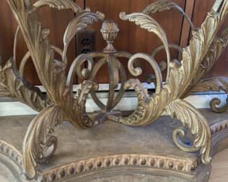 Ornate Gilt Metal and Marble Console Table