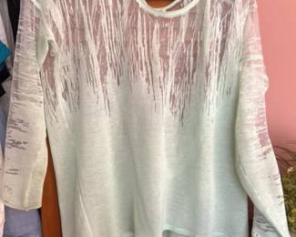 Women's Light Green Sheer Knit Sweater