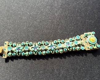 Antique Enameled Floral Bracelet