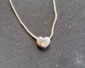 Tiffany & Co. Sterling Silver Heart Pendant Necklace