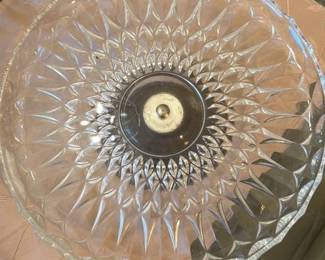 Crystal Cake Stand with Silver Base
