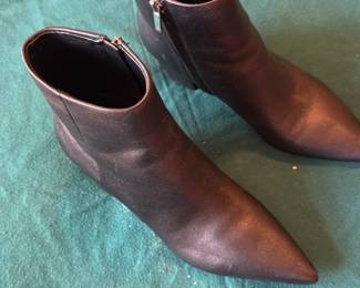 Marc Fisher LTD Black Leather Pointed Toe Ankle Boots