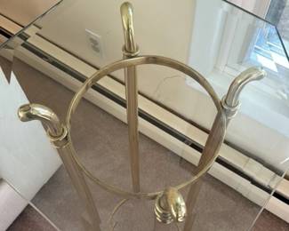 Brass and Glass Octagonal Side Table