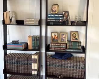 Black Wooden Ladder Bookcases