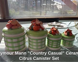 Seymour Mann "Country Casual" Ceramic Citrus Canister Set