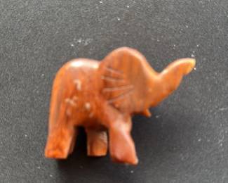 Carved Wooden Elephant Pin