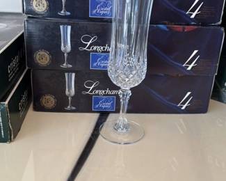 Longchamp 24% Lead Crystal Flute Glasses