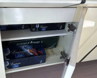 Italian High Glass Lacquer Credenza with Black Inlay