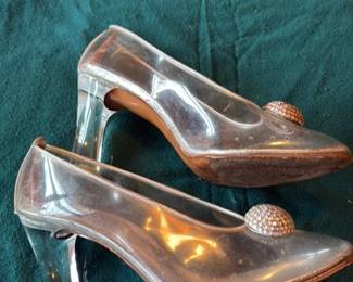 Stuart Weitzman "Queen" Crystal Embellished Clear Heels