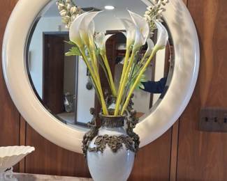 Artificial Calla Lilies in Decorative Urn