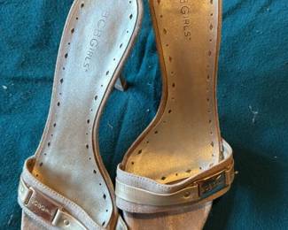 BCBGirls Gold Metallic Heeled Mules