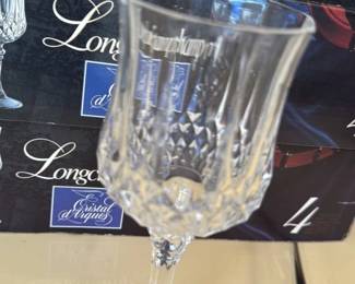 Longchamp Cristal d'Arques 24% Lead Crystal Wine Glasses