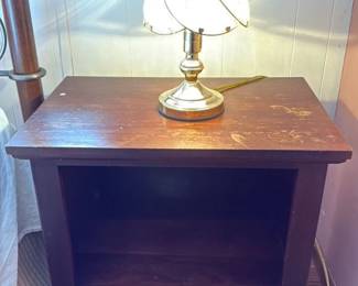 Wooden Nightstand with Drawer and Open Shelf