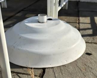 White Metal Patio Umbrella Base