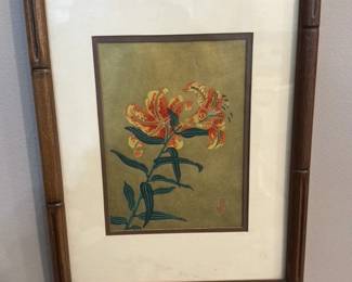 Tiger Lilly Woodblock Print