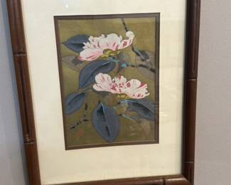 Tangyu Asada Camellia Woodblock Print