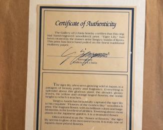 Tiger Lilly Woodblock Print