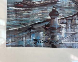 Vintage Paris Scene Lithograph Print