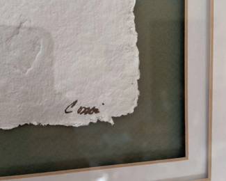 Abstract Mixed Media Artwork with Gold Leaf Accents