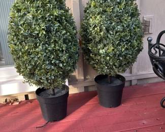 Artificial Boxwood Topiary Trees in Pots