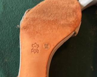 BCBG Max Azria Women's Light Blue Leather Strappy Stiletto Sandals