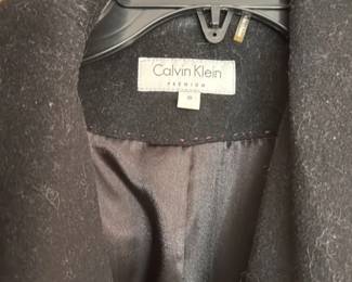 Calvin Klein Women's Black Wool Blend Coat