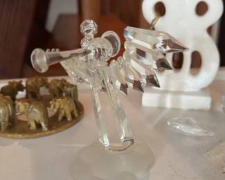 Crystal Angel with Trumpet Figurine