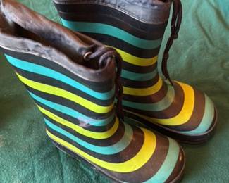 Striped Rain Boots