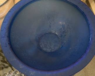 Vintage Blue Glass Bowl