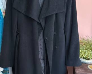 Calvin Klein Women's Black Wool Blend Coat