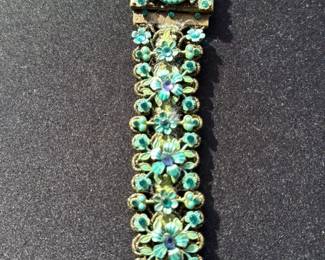 Antique Enameled Floral Bracelet