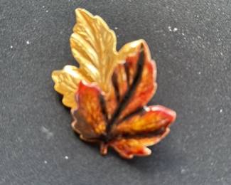 Vintage Enamel Maple Leaf Brooch