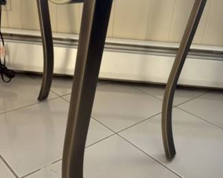 Glass Top Accent Table with Decorative Tree Sculpture and Table Lamp