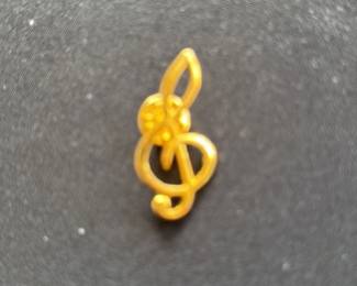 Gold Treble Clef Charm