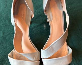 BCBG Max Azria Women's Light Blue Leather Strappy Stiletto Sandals